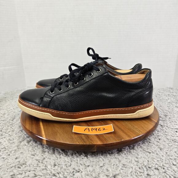 Allen Edmodns Porter Black Leather Lace Up Casual Daily Sneakers Mens 11.5 D - Picture 1 of 15